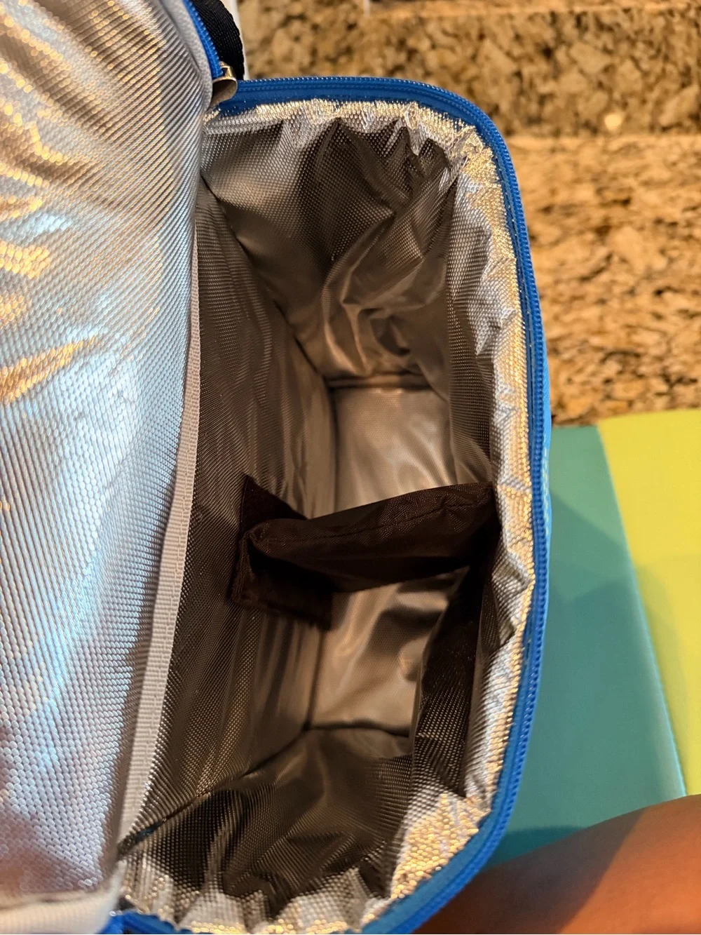 Blue and Yellow Insulated Lunch Cooler Bag